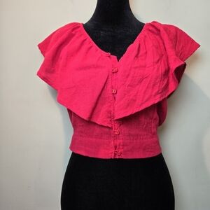 Vixbe Bright Candy Red Crop Top Small